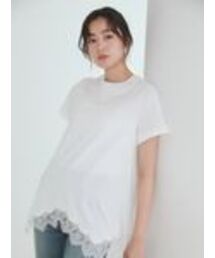 【WEB限定】レースヘムTシャツ