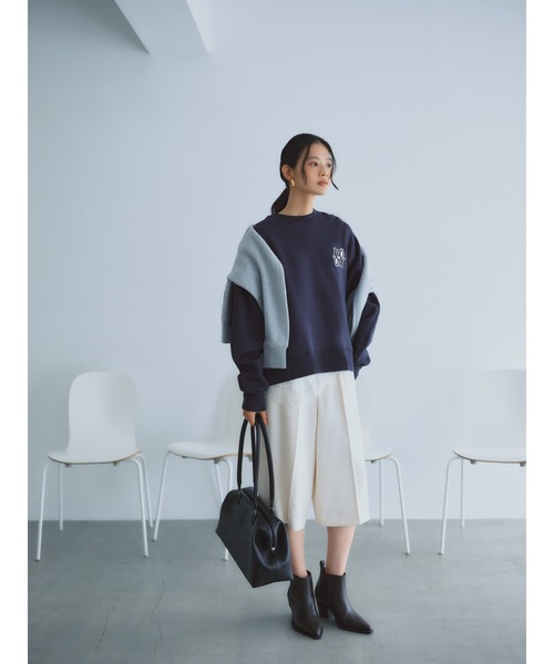 Mila Owen(ミラオーウェン)の「【WEB限定】レースヘムTシャツ(Tシャツ/カットソー・レディース・ホワイト/ライトブルー/ブラック・F)」の6枚目の写真