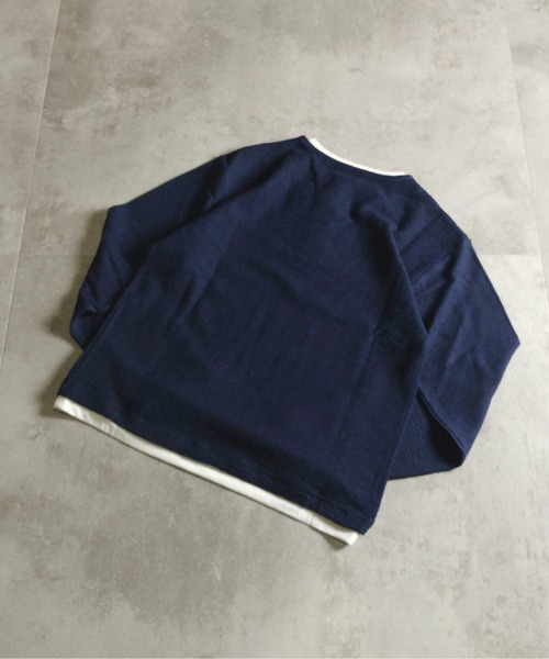 ATELANE(アテレーン)の「ATELANE /フェイクレイヤードヘンリーネック(Tシャツ/カットソー・メンズ・ネイビー/ブラック/ホワイト・X-LARGE/LARGE/MEDIUM)」の9枚目の写真