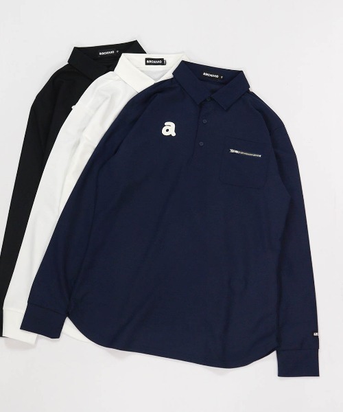 archivio(アルチビオ)の「<MENS>ZIPポケットUV冷感ポロシャツ(ポロシャツ・メンズ・ブラック/ネイビー/ホワイト・M/L/LL)」の1枚目の写真