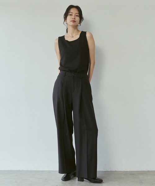 hunch(ハンチ)の「Vネック ラメニットスクエアタンク(タンクトップ・レディース・ゴールド系その他/ブラック系その他/シルバー系その他/ブラウン系その他・FREE)」の6枚目の写真