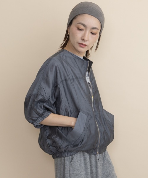 lodie(ロディ)の「シアージップブルソン(シャツ/ブラウス・レディース・グレー/ブラック・FREE)」の1枚目の写真