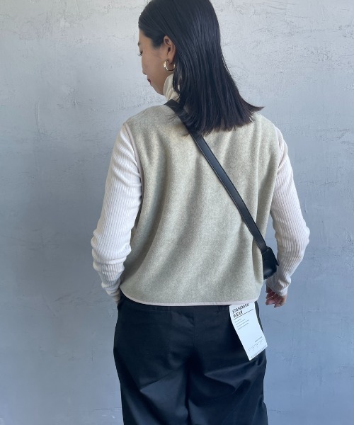 DANTON（ダントン）の「【WEB先行予約】[DANTON/ダントン] フリースノーカラーベスト（ベスト・レディース・グレイッシュベージュ/ブラック/ダークグレー・36）」の9枚目の写真