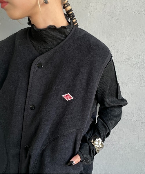 DANTON（ダントン）の「【WEB先行予約】[DANTON/ダントン] フリースノーカラーベスト（ベスト・レディース・グレイッシュベージュ/ブラック/ダークグレー・36）」の6枚目の写真