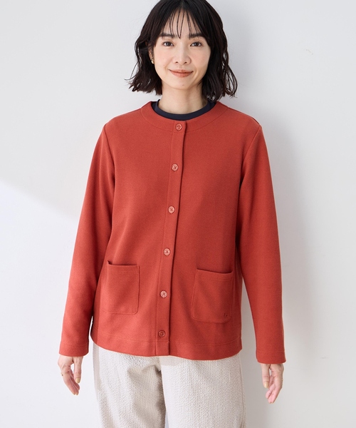 DECOY SINCE 1981(デコイシンスイチキュウハチイチ)の「ワッフルクルーネックカットカーディガン(カーディガン/ボレロ・レディース・オレンジ/マスタード/ネイビー・L/LL/M)」の15枚目の写真