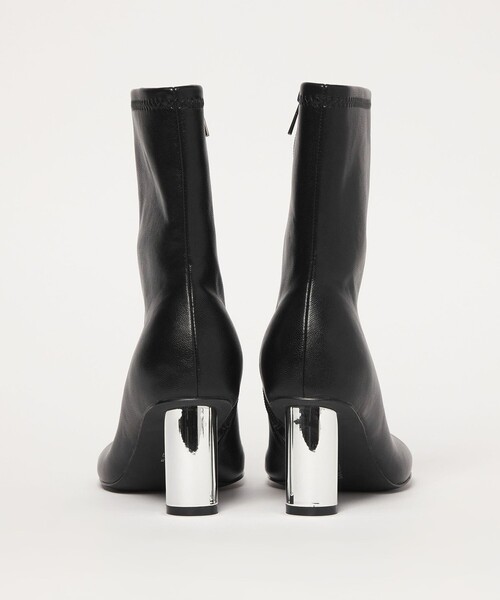 SY UNITED ARROWS（シーユナイテッドアローズ）の「＜SY＞オブリークシリンダーヒール ショートブーツ70↑（ブーツ・レディース・ブラック/ベージュ・22cm/22.5cm/23cm/23.5cm/24cm/24.5cm/25cm）」の6枚目の写真