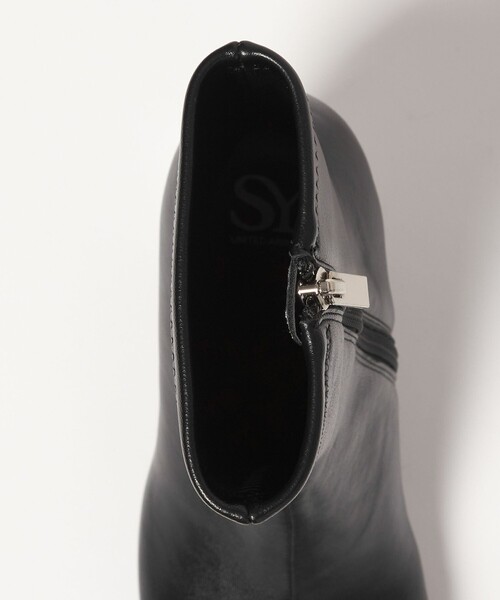 SY UNITED ARROWS（シーユナイテッドアローズ）の「＜SY＞オブリークシリンダーヒール ショートブーツ70↑（ブーツ・レディース・ブラック/ベージュ・22cm/22.5cm/23cm/23.5cm/24cm/24.5cm/25cm）」の8枚目の写真