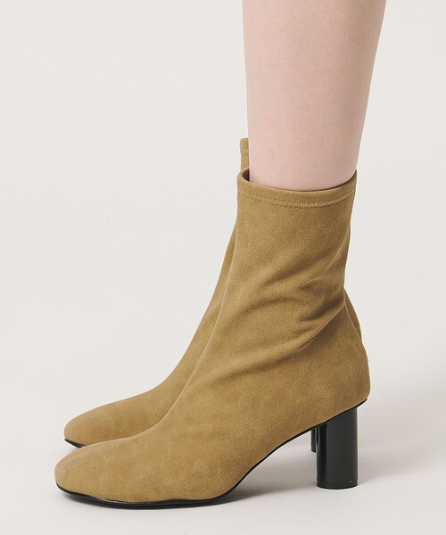 SY UNITED ARROWS（シーユナイテッドアローズ）の「＜SY＞オブリークシリンダーヒール ショートブーツ70↑（ブーツ・レディース・ブラック/ベージュ・22cm/22.5cm/23cm/23.5cm/24cm/24.5cm/25cm）」の15枚目の写真