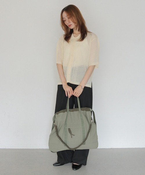 CLEIO(クレイオ)の「【CLEIO】Casselini(キャセリーニ) ナイロン3WAYスクエアトート NYLON 3WAY SQUARE TOTE(トートバッグ・レディース・ブラック/カーキ・FREE)」の18枚目の写真
