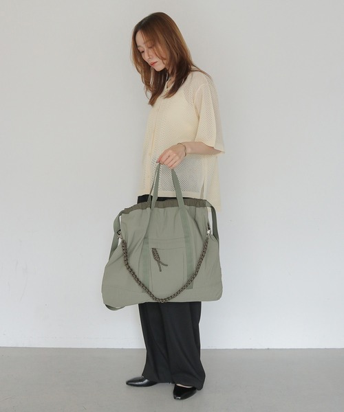 CLEIO(クレイオ)の「【CLEIO】Casselini(キャセリーニ) ナイロン3WAYスクエアトート NYLON 3WAY SQUARE TOTE(トートバッグ・レディース・ブラック/カーキ・FREE)」の19枚目の写真