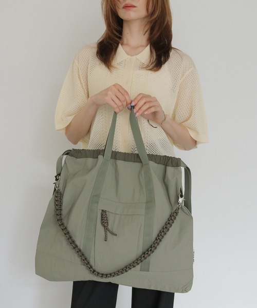 CLEIO(クレイオ)の「【CLEIO】Casselini(キャセリーニ) ナイロン3WAYスクエアトート NYLON 3WAY SQUARE TOTE(トートバッグ・レディース・ブラック/カーキ・FREE)」の17枚目の写真
