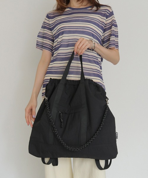 CLEIO(クレイオ)の「【CLEIO】Casselini(キャセリーニ) ナイロン3WAYスクエアトート NYLON 3WAY SQUARE TOTE(トートバッグ・レディース・ブラック/カーキ・FREE)」の20枚目の写真