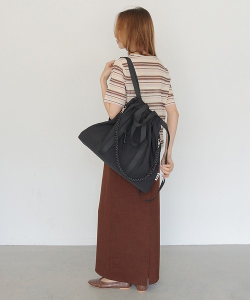 CLEIO(クレイオ)の「【CLEIO】Casselini(キャセリーニ) ナイロン3WAYスクエアトート NYLON 3WAY SQUARE TOTE(トートバッグ・レディース・ブラック/カーキ・FREE)」の6枚目の写真