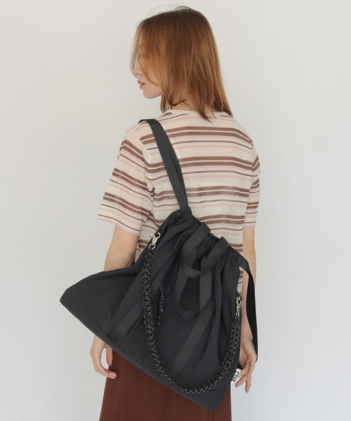 CLEIO(クレイオ)の「【CLEIO】Casselini(キャセリーニ) ナイロン3WAYスクエアトート NYLON 3WAY SQUARE TOTE(トートバッグ・レディース・ブラック/カーキ・FREE)」の3枚目の写真