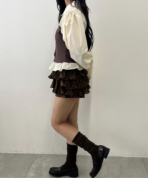 PHILLY(フィリー)の「フリルビスチェブラウス(シャツ/ブラウス・レディース・ブラック/ブラウン・FREE)」の16枚目の写真