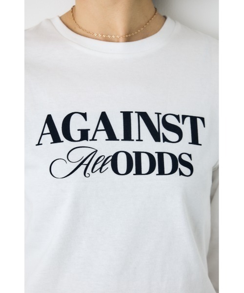 AZUL by moussy(アズールバイマウジー)の「フロッキーロゴロンT 秋服 冬服 春服 長袖 シンプル ロゴT(Tシャツ/カットソー・レディース・オフホワイト/ブラック/チャコールグレー/スモークピンク・FREE)」の10枚目の写真