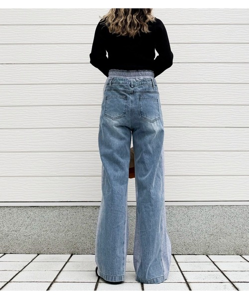 Q(キュー)の「【WEB限定アイテム】レースドッキングスリーブリブニット(ニット/セーター・レディース・ブラック/グレイッシュベージュ/ピンク・MEDIUM)」の12枚目の写真