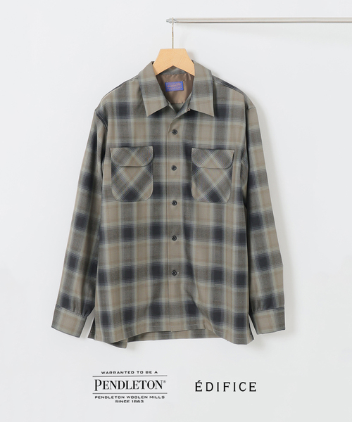 PENDLETON(ペンドルトン)の「PENDLETON(ペンドルトン) 別注 PURE WOOL チェック オープンカラーシャツ(シャツ/ブラウス・メンズ・チャコールグレー/ブラック・MEDIUM/LARGE)」の1枚目の写真