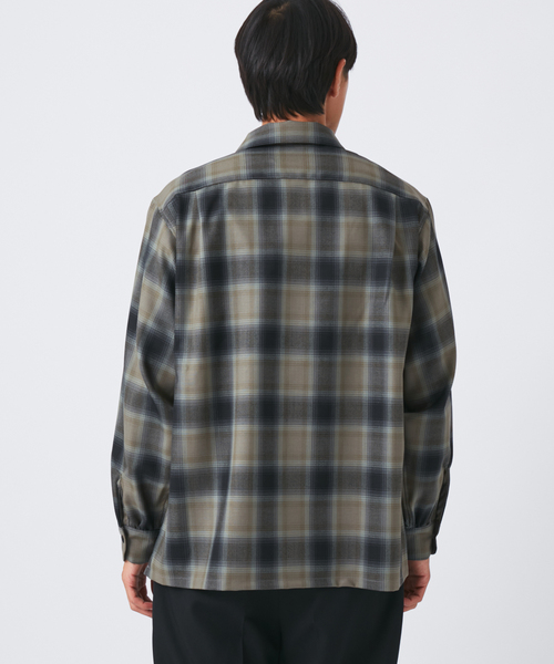 PENDLETON(ペンドルトン)の「PENDLETON(ペンドルトン) 別注 PURE WOOL チェック オープンカラーシャツ(シャツ/ブラウス・メンズ・チャコールグレー/ブラック・MEDIUM/LARGE)」の6枚目の写真