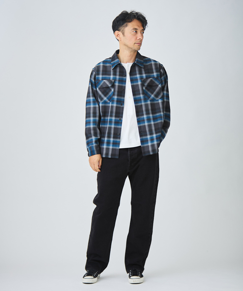 PENDLETON(ペンドルトン)の「PENDLETON(ペンドルトン) 別注 PURE WOOL チェック オープンカラーシャツ(シャツ/ブラウス・メンズ・チャコールグレー/ブラック・MEDIUM/LARGE)」の9枚目の写真