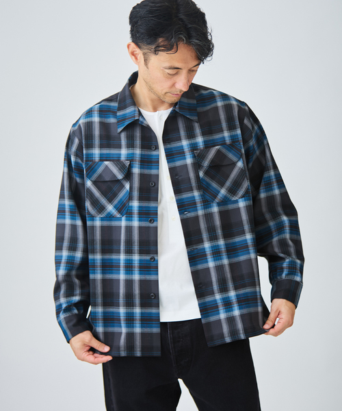 PENDLETON(ペンドルトン)の「PENDLETON(ペンドルトン) 別注 PURE WOOL チェック オープンカラーシャツ(シャツ/ブラウス・メンズ・チャコールグレー/ブラック・MEDIUM/LARGE)」の11枚目の写真