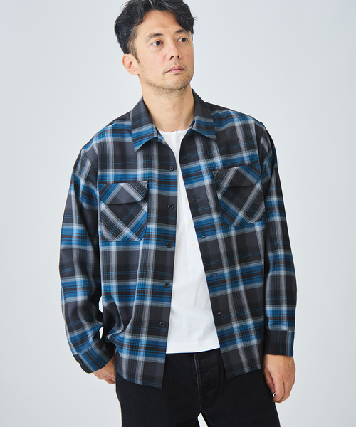 PENDLETON(ペンドルトン)の「PENDLETON(ペンドルトン) 別注 PURE WOOL チェック オープンカラーシャツ(シャツ/ブラウス・メンズ・チャコールグレー/ブラック・MEDIUM/LARGE)」の12枚目の写真