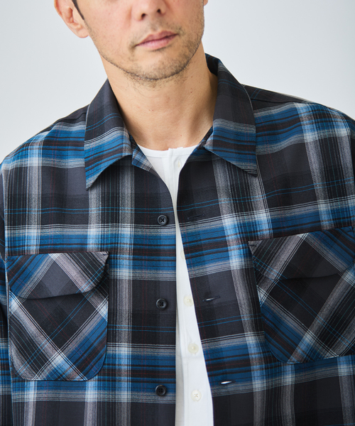 PENDLETON(ペンドルトン)の「PENDLETON(ペンドルトン) 別注 PURE WOOL チェック オープンカラーシャツ(シャツ/ブラウス・メンズ・チャコールグレー/ブラック・MEDIUM/LARGE)」の15枚目の写真