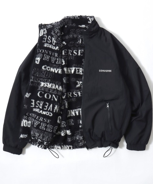 CONVERSE(コンバース)の「CONVERSE(コンバース)撥水ナイロン&ボア リバーシブルジャケットブルゾン/冬 アウター メンズ(ブルゾン・メンズ・ブラック×ホワイト/アイボリー/ブラック×ブラック/レッド・LL/L/M)」の3枚目の写真