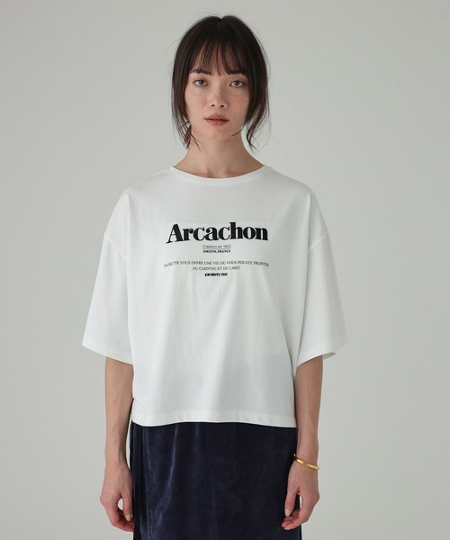 BABYLONE（バビロン）の「【La Hutte】刺繍ショートTシャツ（Tシャツ/カットソー・レディース・ブラウン/ホワイト・フリー）」の16枚目の写真