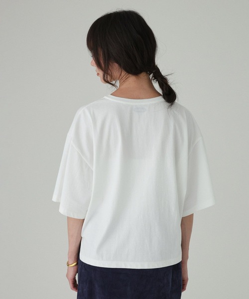 BABYLONE（バビロン）の「【La Hutte】刺繍ショートTシャツ（Tシャツ/カットソー・レディース・ブラウン/ホワイト・フリー）」の18枚目の写真