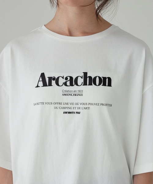 BABYLONE（バビロン）の「【La Hutte】刺繍ショートTシャツ（Tシャツ/カットソー・レディース・ブラウン/ホワイト・フリー）」の19枚目の写真