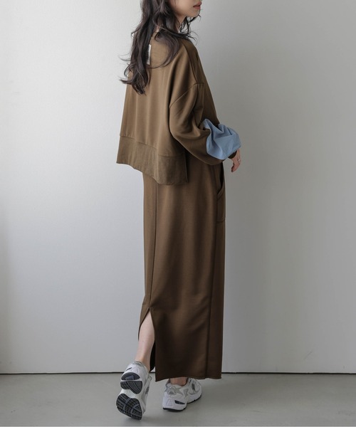 CURA CLOSET（キュラ クローゼット）の「【＠maayuuta コラボ】配色スリーブスウェットライクセットアップ（セットアップ・レディース・チャコールグレー/ブラウン/グレー・フリー）」の21枚目の写真