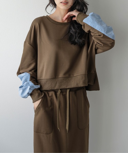 CURA CLOSET（キュラ クローゼット）の「【＠maayuuta コラボ】配色スリーブスウェットライクセットアップ（セットアップ・レディース・チャコールグレー/ブラウン/グレー・フリー）」の20枚目の写真