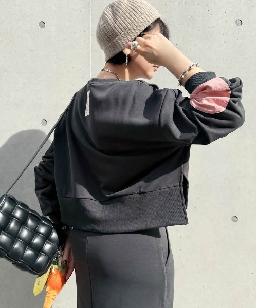 CURA CLOSET（キュラ クローゼット）の「【＠maayuuta コラボ】配色スリーブスウェットライクセットアップ（セットアップ・レディース・チャコールグレー/ブラウン/グレー・フリー）」の16枚目の写真