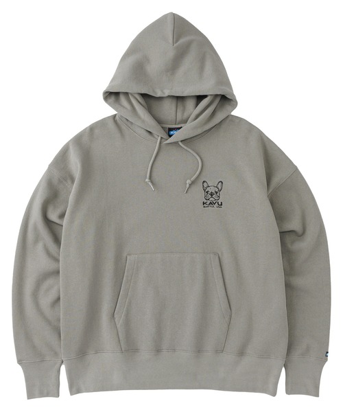 KAVU（カブー）の「KAVU/カブー OP Parka Dog/ワンポイント パーカー ドッグ（パーカー・メンズ・ブラック/ライトグレー/ベージュ・MEDIUM/LARGE）」の3枚目の写真