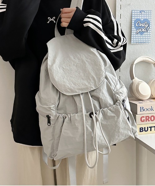 Alum'(アルム)の「ドローストリングバックパック(バックパック/リュック・レディース・ピンク/ブルー/ブラック/ホワイト/ライトグレー・FREE)」の14枚目の写真