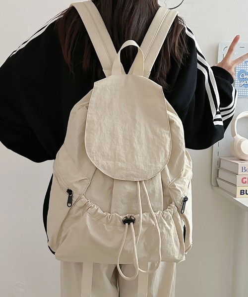 Alum'(アルム)の「ドローストリングバックパック(バックパック/リュック・レディース・ピンク/ブルー/ブラック/ホワイト/ライトグレー・FREE)」の15枚目の写真