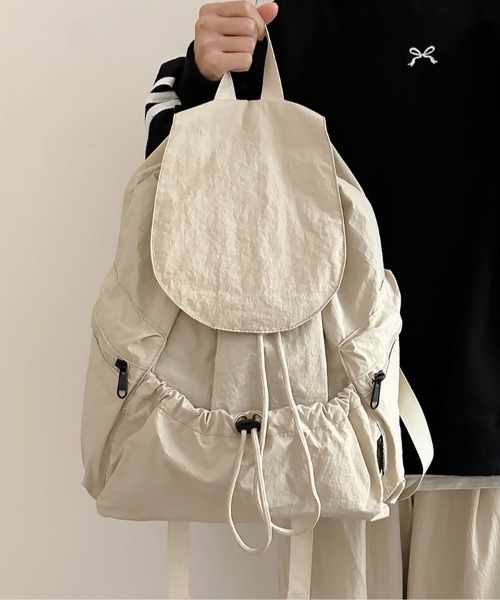 Alum'(アルム)の「ドローストリングバックパック(バックパック/リュック・レディース・ピンク/ブルー/ブラック/ホワイト/ライトグレー・FREE)」の17枚目の写真