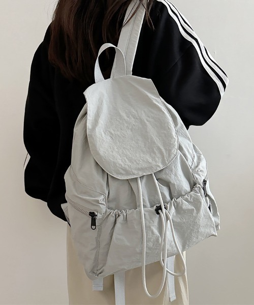 Alum'(アルム)の「ドローストリングバックパック(バックパック/リュック・レディース・ピンク/ブルー/ブラック/ホワイト/ライトグレー・FREE)」の11枚目の写真