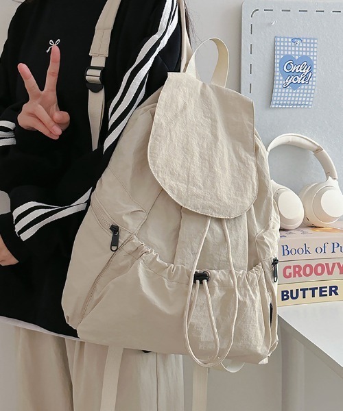 Alum'(アルム)の「ドローストリングバックパック(バックパック/リュック・レディース・ピンク/ブルー/ブラック/ホワイト/ライトグレー・FREE)」の22枚目の写真