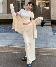パーカージャケット&ミニスカートセットアップ