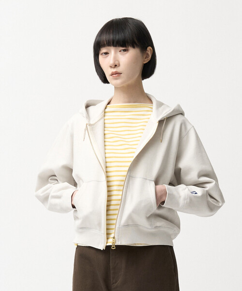 ORCIVAL(オーシバル)の「ORCIVAL | コットン裏毛 ダブルジップパーカー WOMEN(パーカー・レディース・グレー/オフホワイト・1/2)」の6枚目の写真
