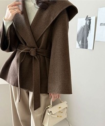 YUGA（ユーガ）の「YUGA_YGMC　　Korean-style　Oversized Hooded Belted Robe Coat（その他アウター）」