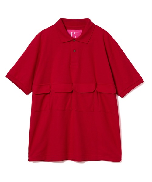NON TOKYO(ノントーキョー)の「NON TOKYO/ノントーキョー/POCKET UV POLO SHIRTポケットUVポロシャツ(ポロシャツ・レディース・レッド/ネイビー・2/1)」の2枚目の写真