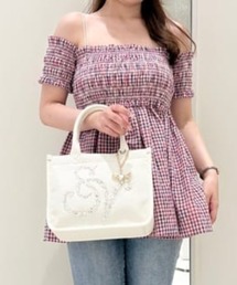 SAMANTHAVEGA（サマンサベガ）の「ロゴビジューハンドバッグ（トートバッグ）」