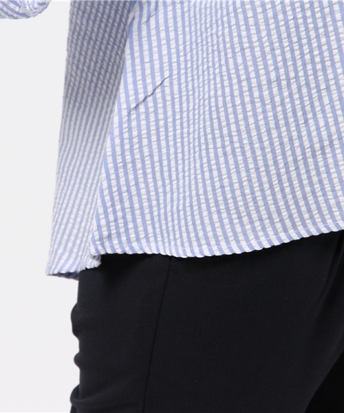 coca（coca）（コカ）の「バルーンスリーブストライプブラウス（シャツ/ブラウス・レディース・ブルー・ONE SIZE）」の6枚目の写真