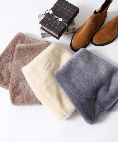 coen（コーエン）の「フラッフィーフェイクファースヌード（ストール/ショール・レディース・オフホワイト/グレー/ベージュ・FREE）」の11枚目の写真