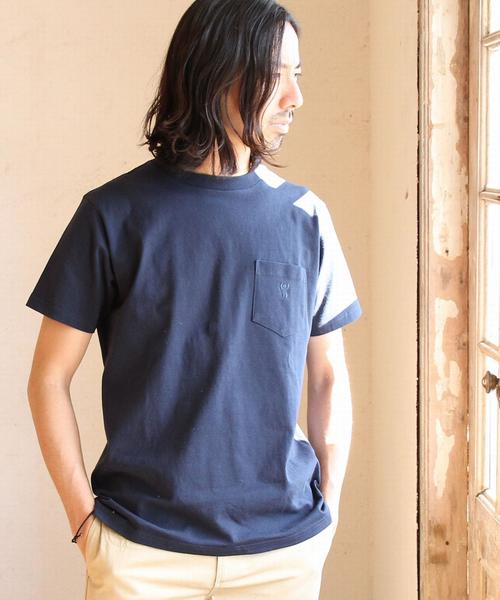 coen（コーエン）の「USAコットンクルーネックポケットTシャツ2017SS（Tシャツ/カットソー・メンズ・ホワイト/ブラック/オリーブ/ネイビー/ライトブルー/ライトピンク・X-LARGE/LARGE/SMALL/MEDIUM）」の5枚目の写真