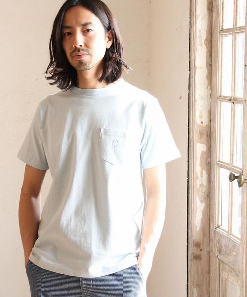 coen（コーエン）の「USAコットンクルーネックポケットTシャツ2017SS（Tシャツ/カットソー・メンズ・ホワイト/ブラック/オリーブ/ネイビー/ライトブルー/ライトピンク・X-LARGE/LARGE/SMALL/MEDIUM）」の4枚目の写真