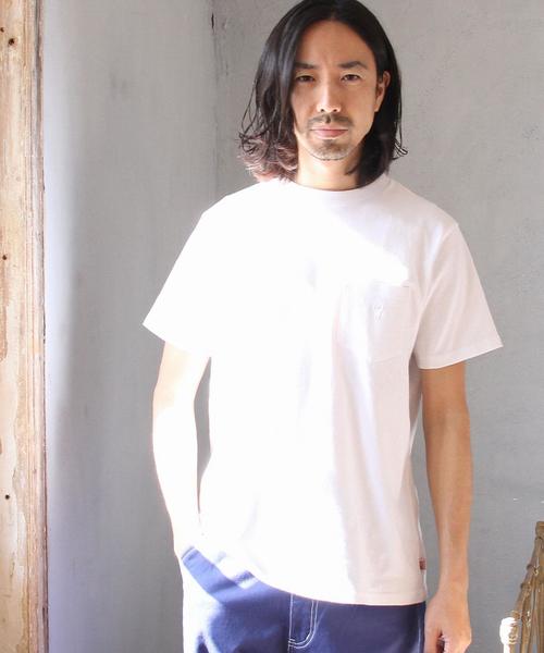 coen（コーエン）の「USAコットンクルーネックポケットTシャツ2017SS（Tシャツ/カットソー・メンズ・ホワイト/ブラック/オリーブ/ネイビー/ライトブルー/ライトピンク・X-LARGE/LARGE/SMALL/MEDIUM）」の7枚目の写真